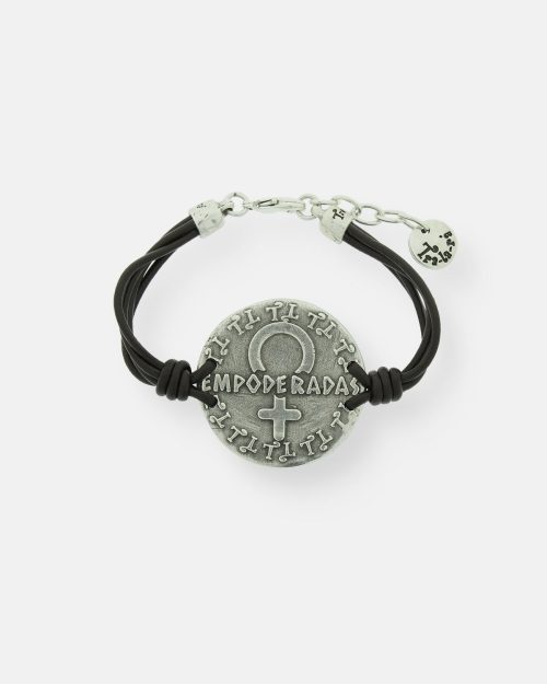 PULSERA CUERO NUDOS 1 EMPODERADA GR.