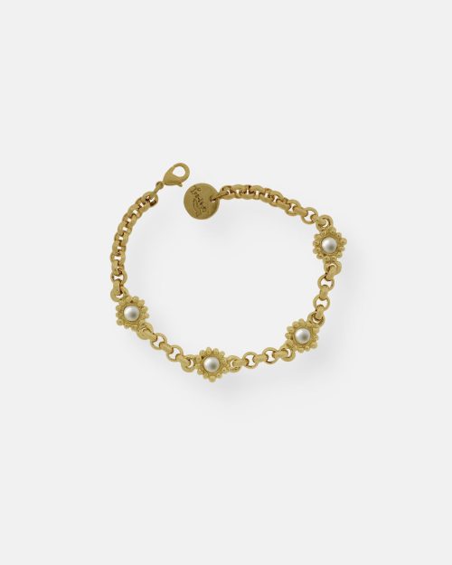PULSERA CADENA 4 BOLITAS GRECIA ORO
