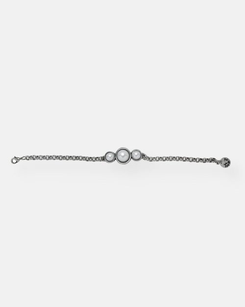 PULSERA CADENA 3 PERLAS PERLADA