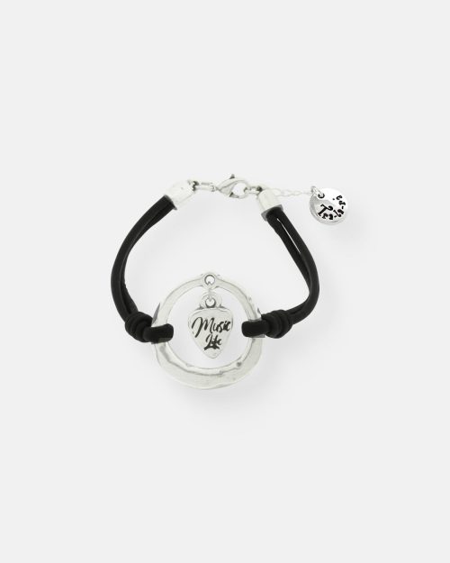 PULSERA CUERO ARO PUA MUSIC LIFE