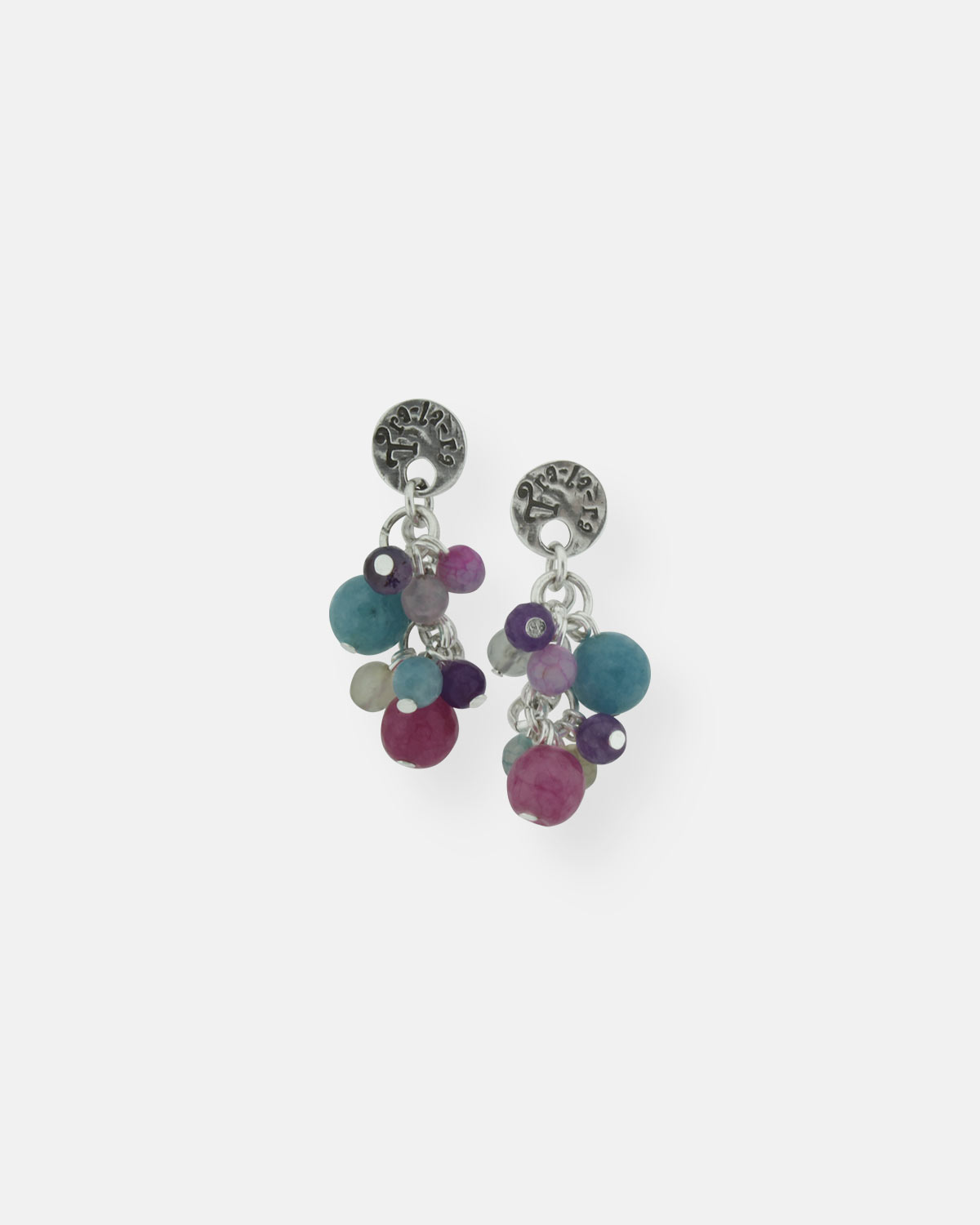 PENDIENTES LARGOS PIEDRAS DE COLORES