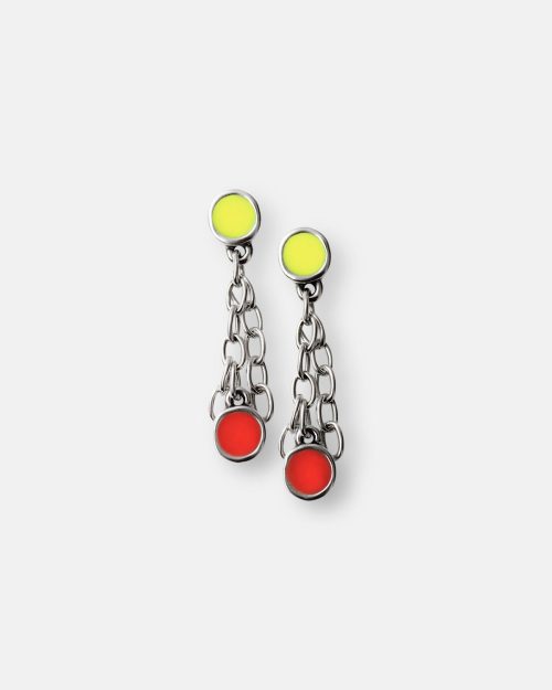 PENDIENTES CADENA DOBLE FLUOR