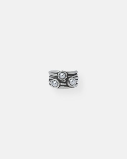 ANILLO 3 PERLAS PLATA PERLADA