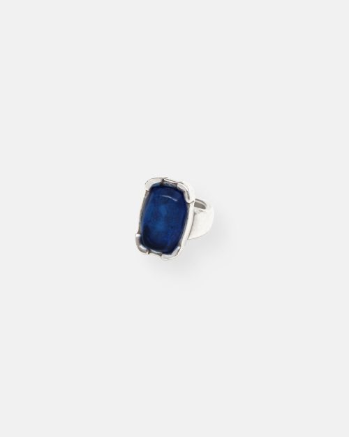 ANILLO OVALADO FACETADO PLATA