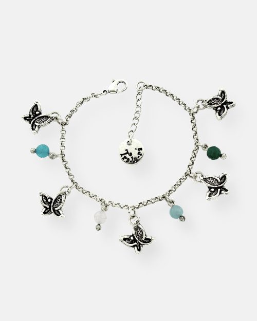 PULSERA CADENA 5 MARIPOSAS COLOR VUELA