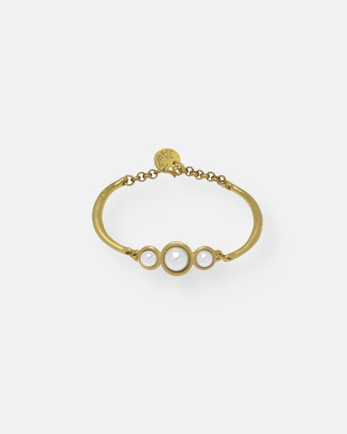 PULSERA RIGIDA PERLADA ORO