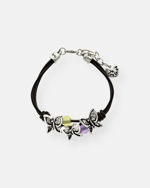 PULSERA CUERO BOLAS VUELA