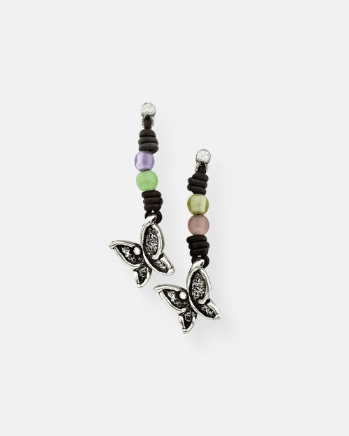 PENDIENTES LARGOS CUERO BOLAS VUELA