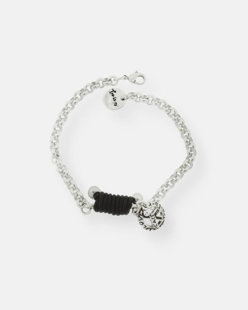 PULSERA CADENA VUELTAS CUERO PAZ PEQUEÑA