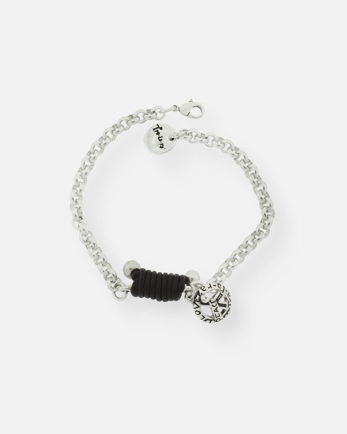 PULSERA CADENA VUELTAS CUERO PAZ PEQUEÑA