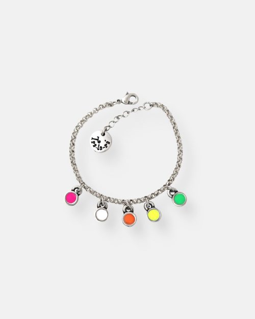 PULSERA CADENA 5 COLGANTITOS FLUOR