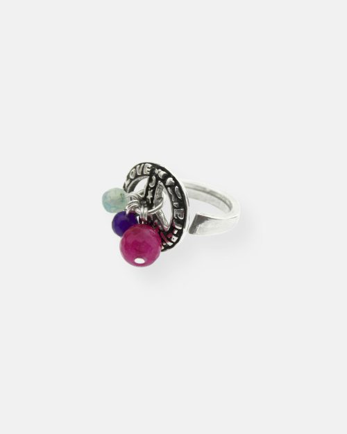 ANILLO PAZ PEQUEÑO PIEDRAS COLORES