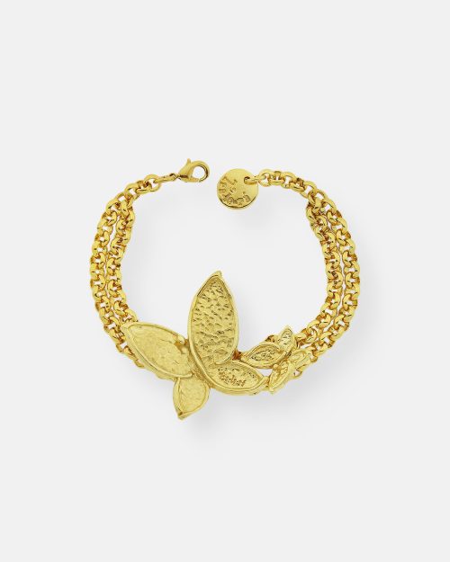 PULSERA CADENA DOBLE VUELA ORO