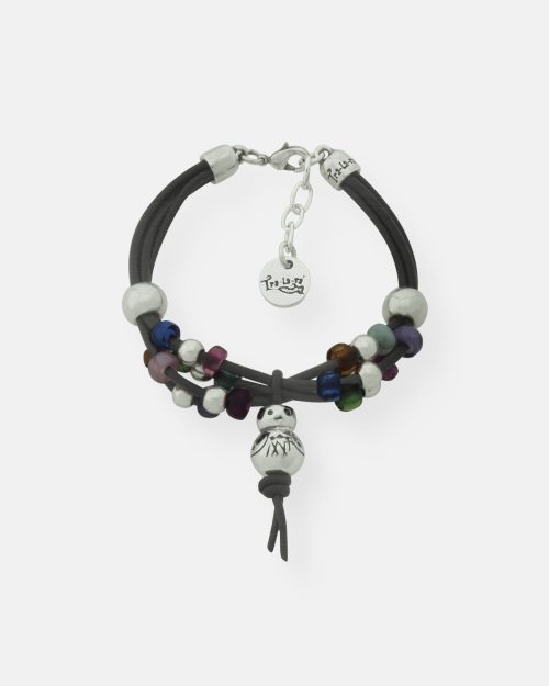 PULSERA CUERO VUELTAS COLORES TRALARITOS
