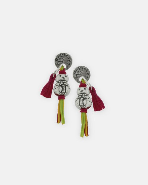 PENDIENTES CADENA POMPONES TRALARITOS
