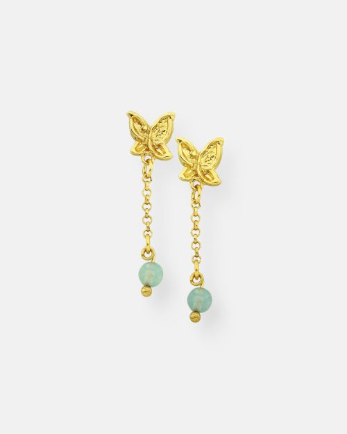 PENDIENTES CADENA FINA COLOR VUELA ORO