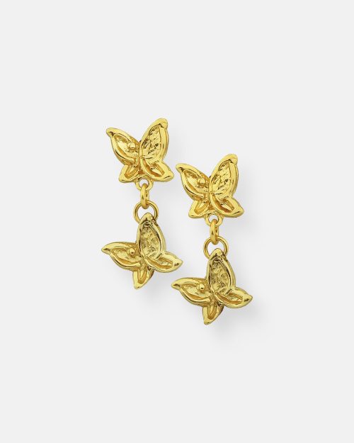 PENDIENTE COLGANTE 2 MARIPOSAS ORO