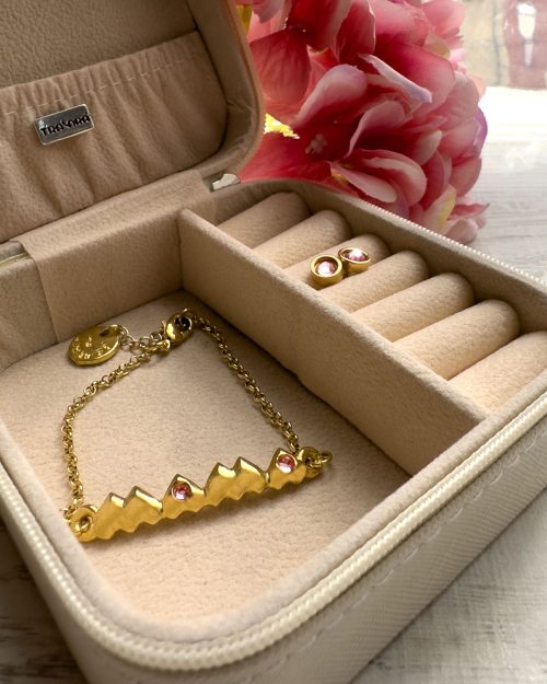 SET MAMA PULSERA-PENDIENTES-JOYERO ORO