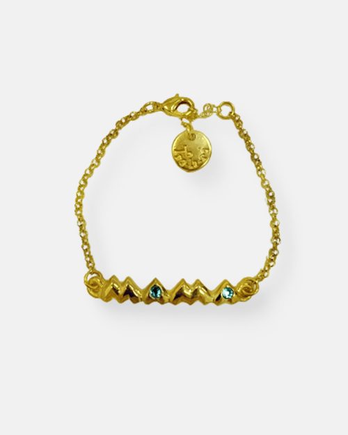 PULSERA CADENA MAMA CORAZONES ORO