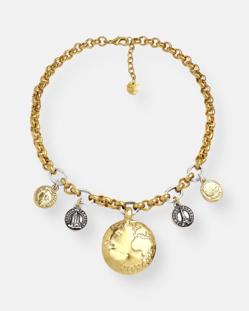 COLGANTE BICOLOR MEDALLON VOYAGE ORO