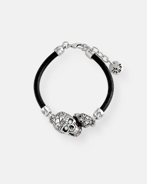 PULSERA CUERO GRUESO DOBLE TATOO