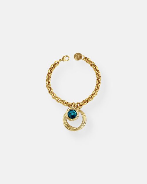 PULSERA CADENA GRUESA 1 CRISTAL TUAREG ORO