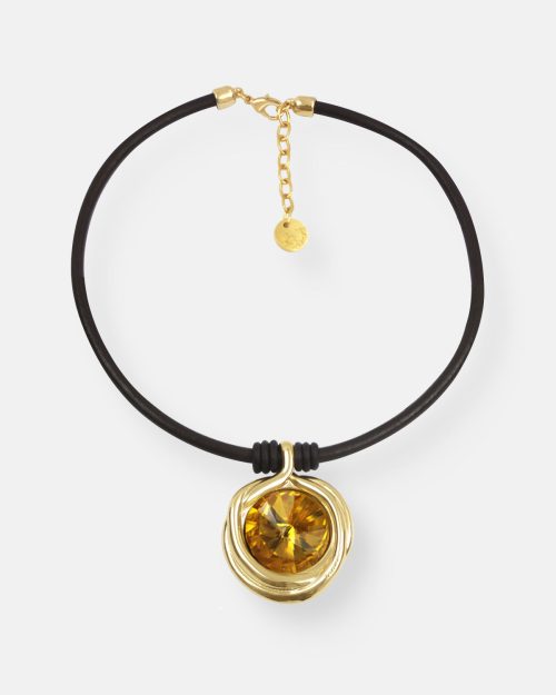 GARGANTILLA GR. CUERO TUAREG ORO