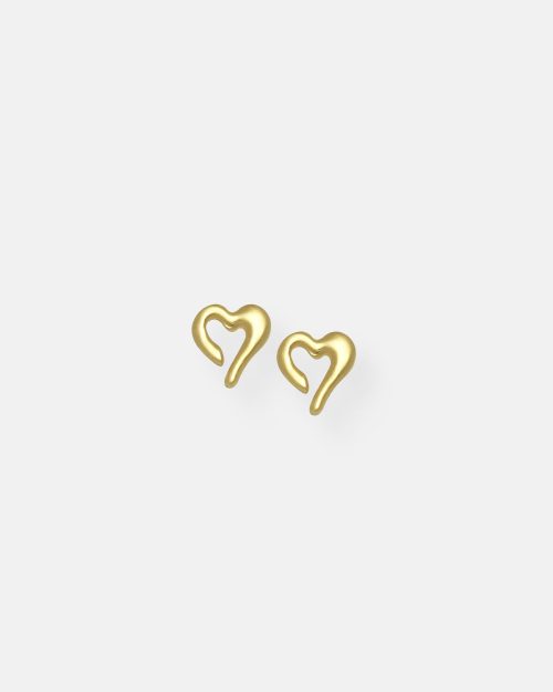PENDIENTE CORAZON PRESION ORO