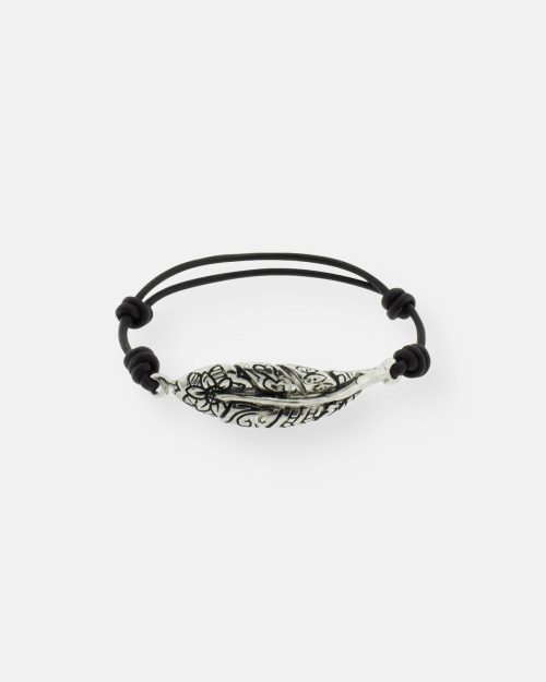 PULSERA CUERO 1 HOJA GR.MAUI