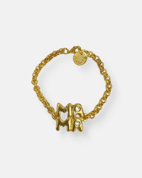 PULSERA CADENA MAMA DOBLE ORO