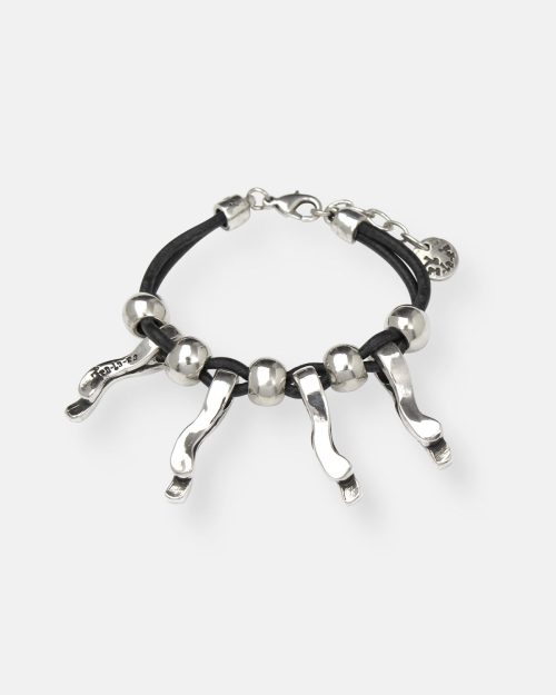 PULSERA CUERO BOLAS AIRE