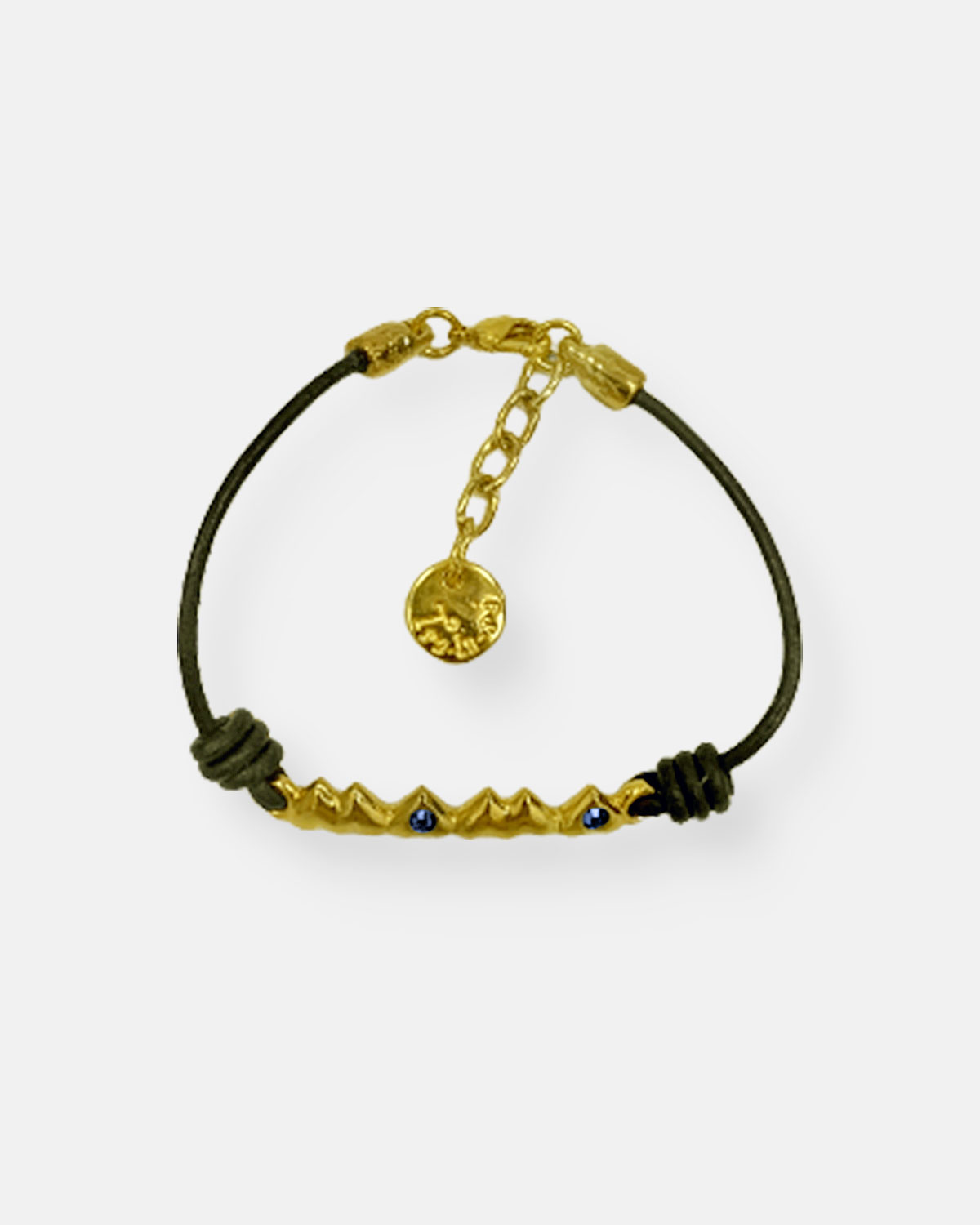 PULSERA CUERO MAMA CORAZONES ORO