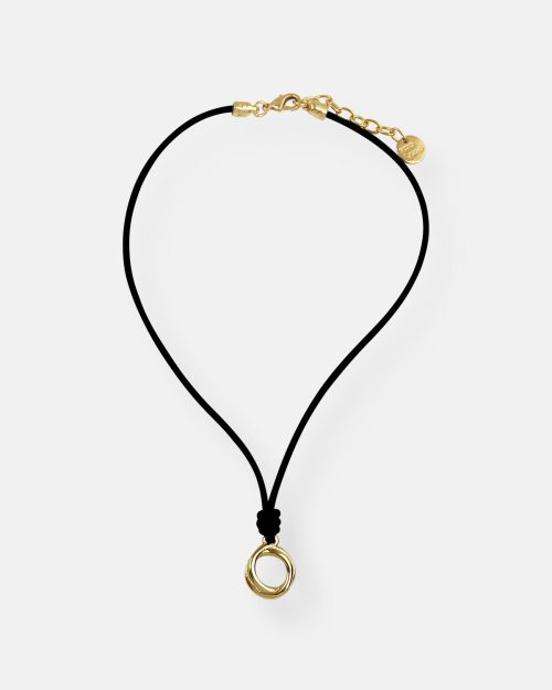 COLGANTE CUERO FINO HUECO TUAREG ORO