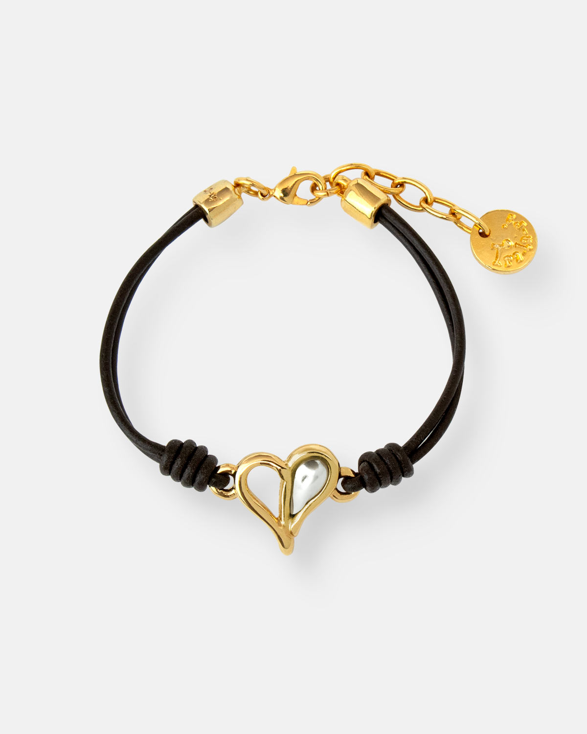 PULSERA CUERO PASIÓN PEQ. ORO