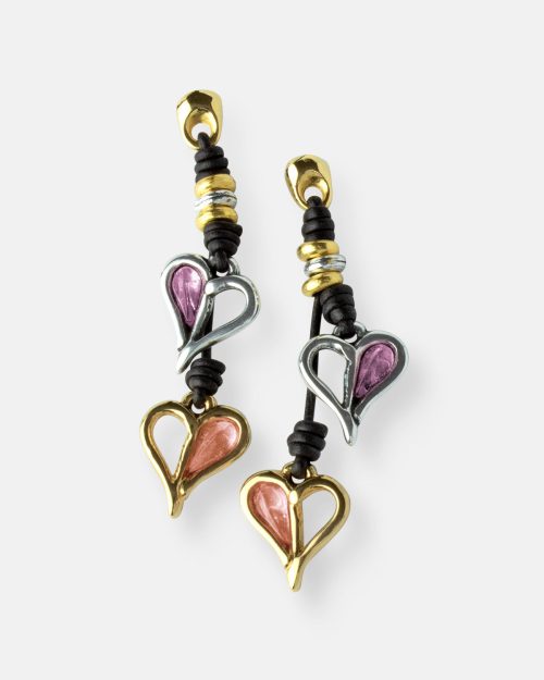 PENDIENTES DOBLE CUERO PASIÓN ORO