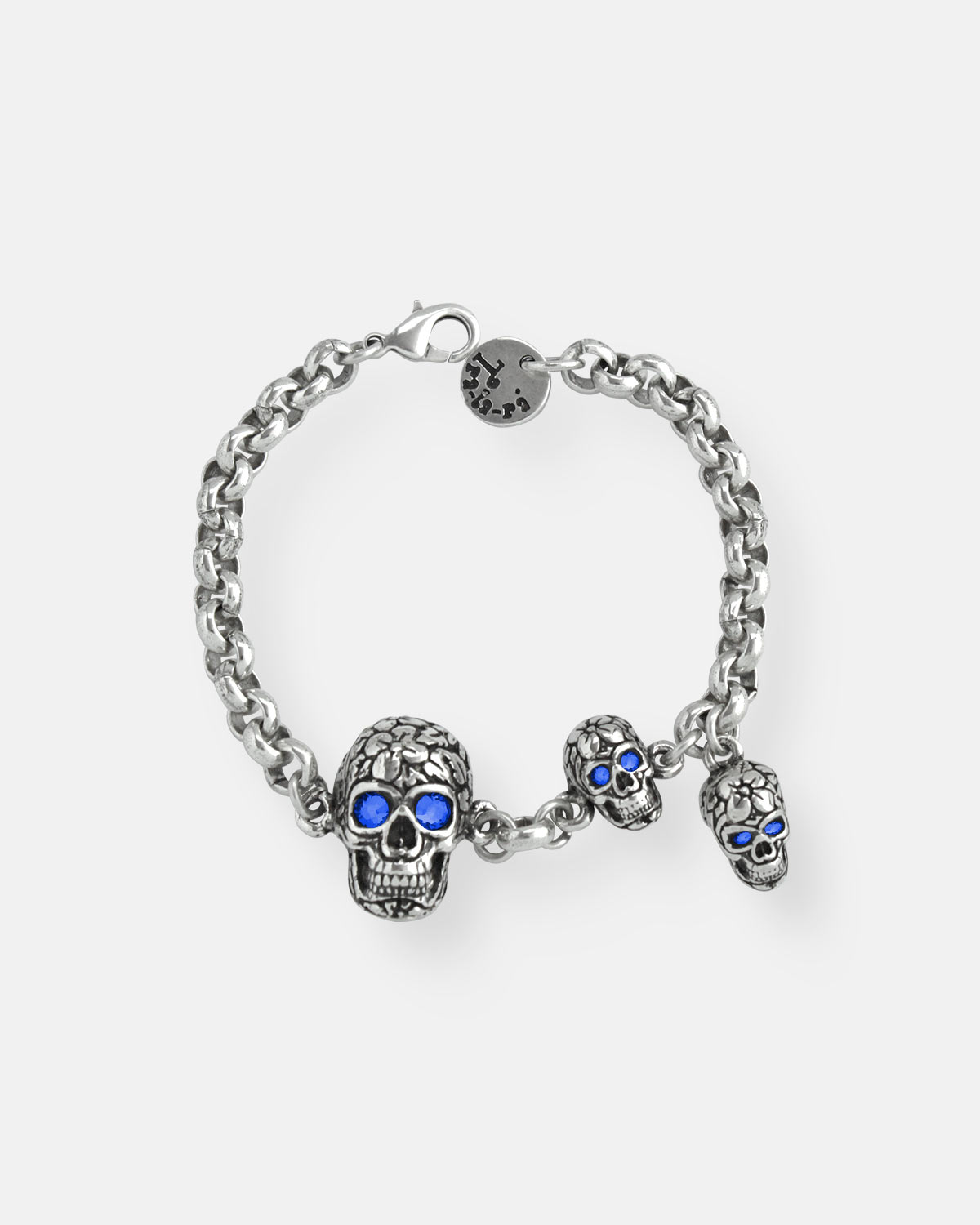 PULSERA CADENA 3 CALAVERAS TATOO