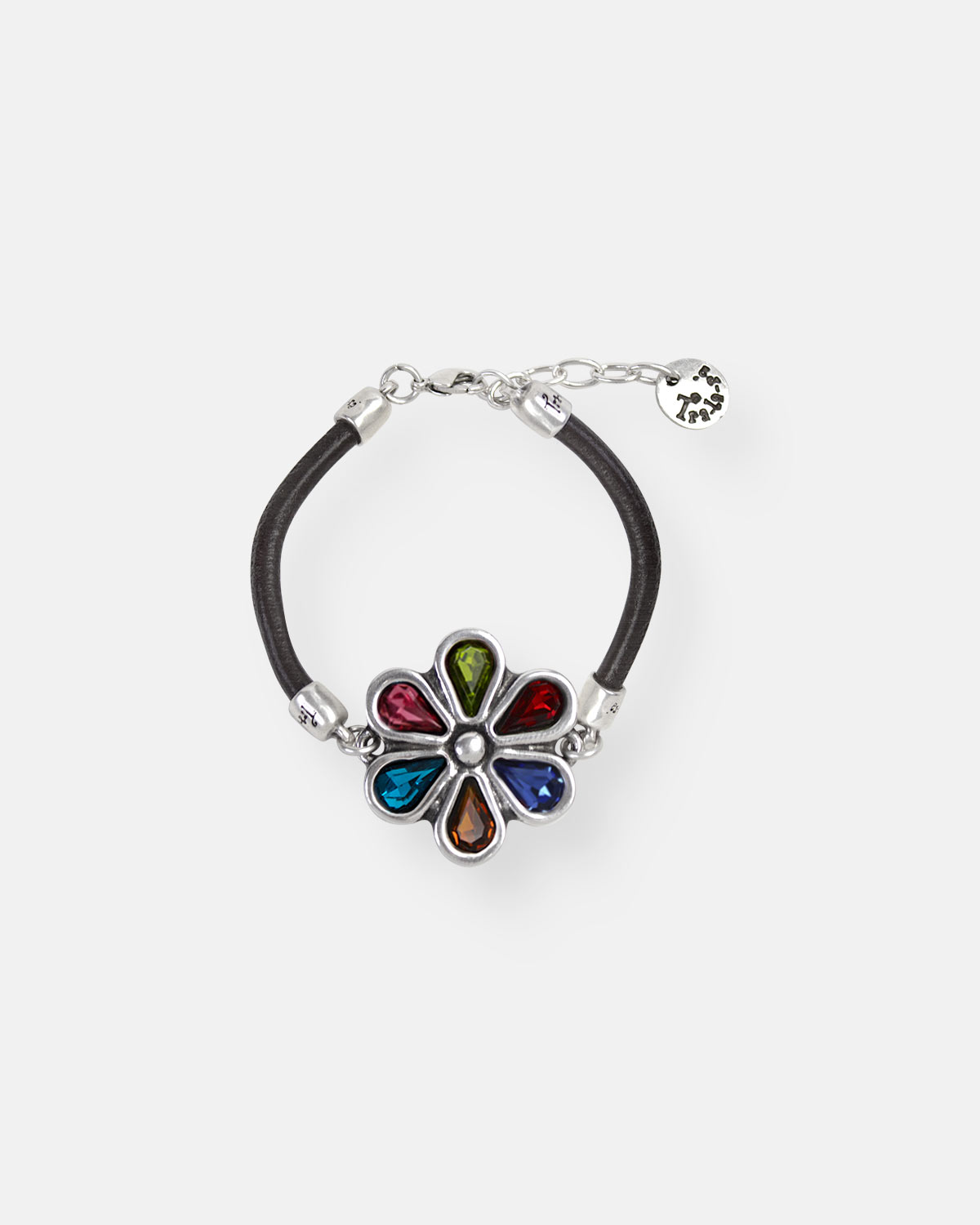 PULSERA CUERO PETALOS