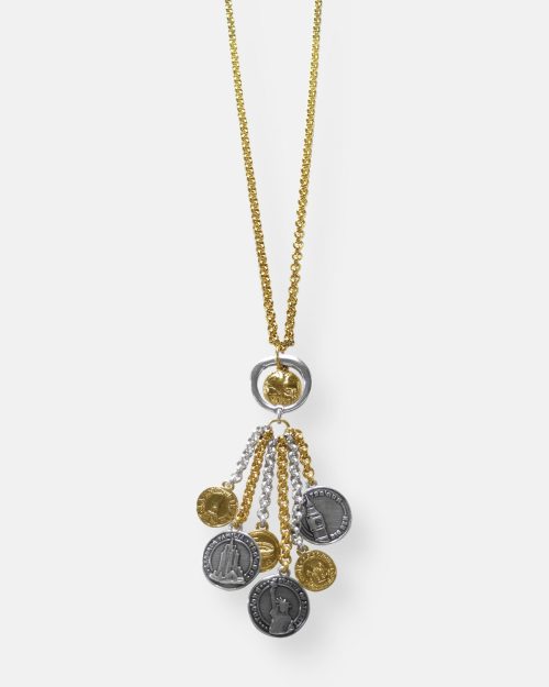 COLLAR LARGO 7 MONEDAS BICOLOR VOYAGE
