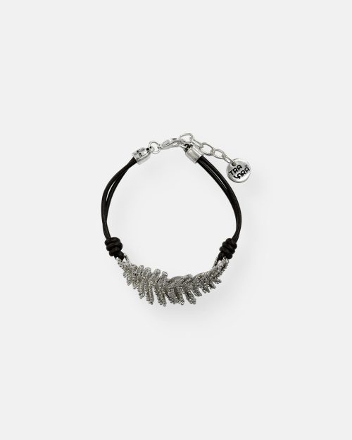 PULSERA CUERO NUDOS ESPIGA