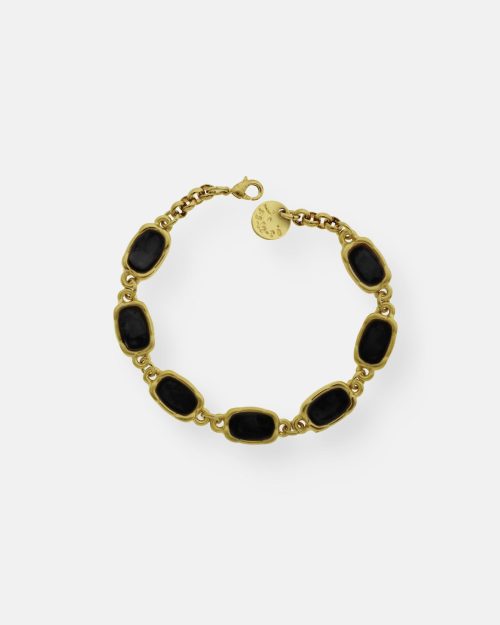 PULSERA CADENA 6 PIEDRAS OVALADAS