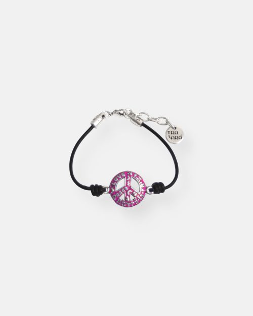 PULSERA CUERO FINO PEACE