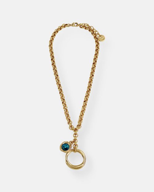 COLGANTE CADENA GRUESA 1 CRISTAL TUAREG ORO