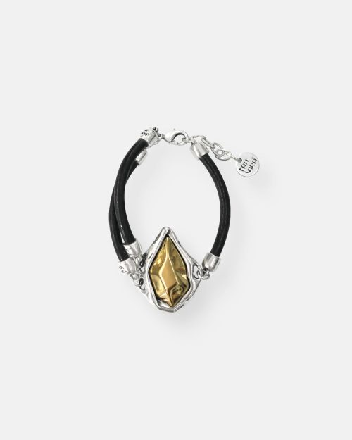 PULSERA CUERO GRUESO STONE