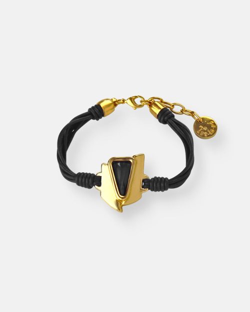 PULSERA CUERO ODISEA ORO