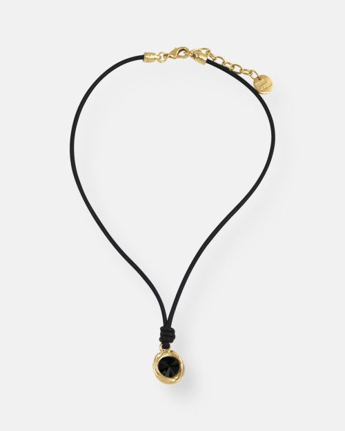COLGANTE CUERO FINO CRISTAL TUAREG ORO