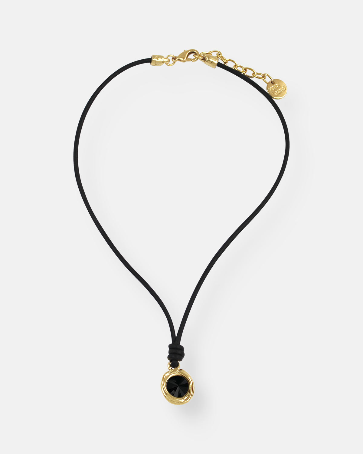COLGANTE CUERO FINO CRISTAL TUAREG ORO