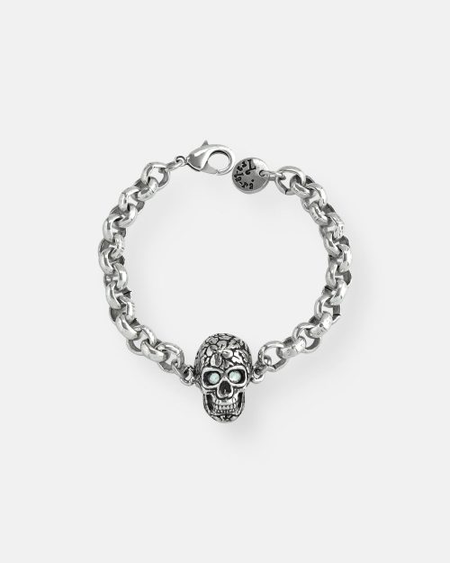 PULSERA CADENA GRUESA 1 CALAVERA TATOO