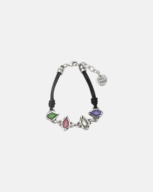 PULSERA CUERO 4 PIEDRAS STONE