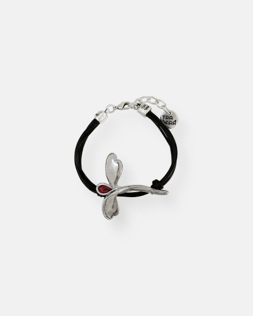 PULSERA CUERO TIRAS LIBELULA