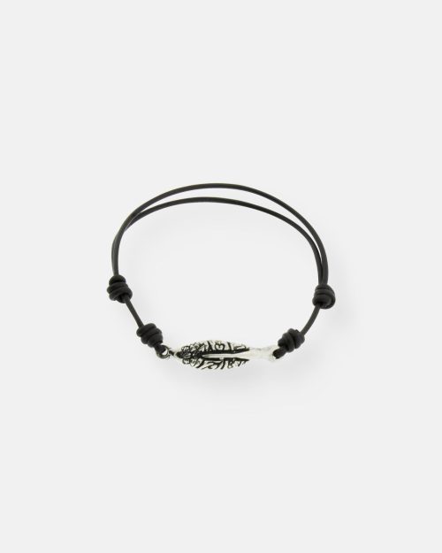 PULSERA CUERO 1 HOJA PEQ.MAUI